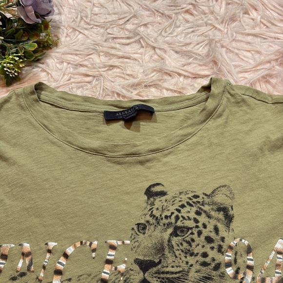 All Saints It’s What You Make It Leopard Graphic Tee sz 6 - Picture 4 of 9